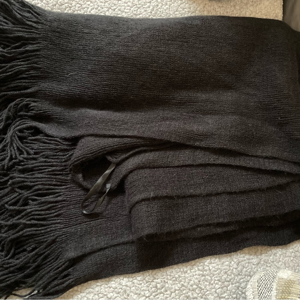 Chenille Black Shawl